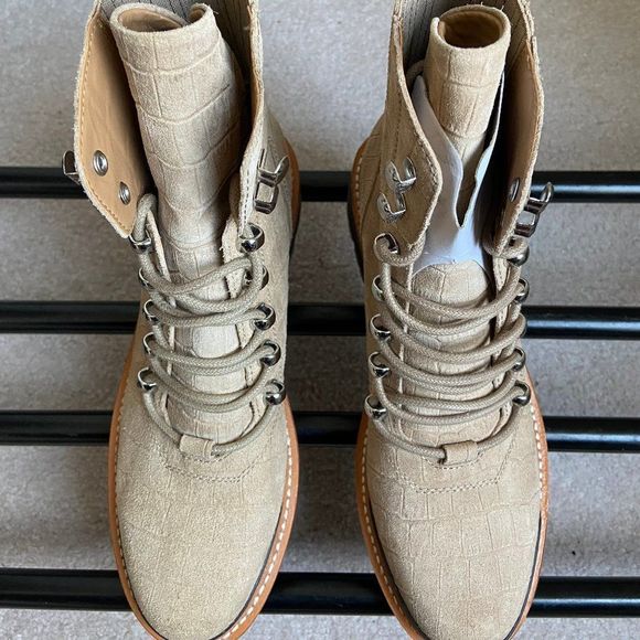 MARC FISHER Women Izzie 2 Leather Combat Hiking Boots - NEW NWOB - Picture 2 of 8